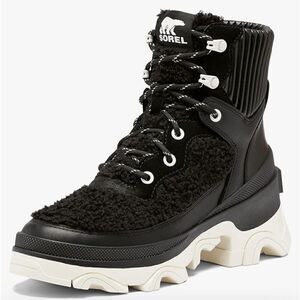 Sorel Women's Brex Cozy Lace Waterproof Boot in Black Sea Salt NWOB Size 8 1/2